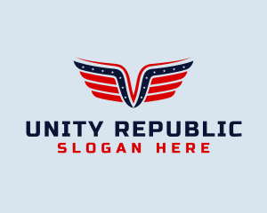 Republic - Flag Wings America logo design