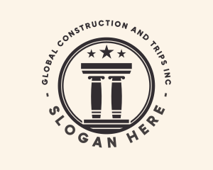 Consulting - Star Greek Column Badge logo design