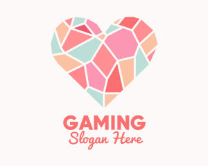 Romantic - Colorful Mosaic Heart logo design