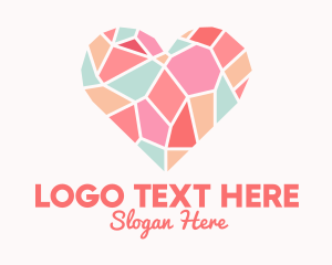 Dating App - Colorful Mosaic Heart logo design