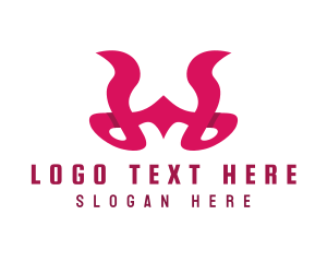 Initial - Curvy Letter W Stroke logo design