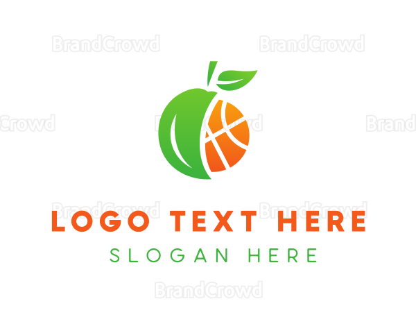 Apple Fruit Basketball Logo