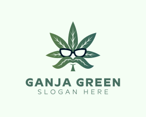 Marijuana Sunglasses Leaf logo design