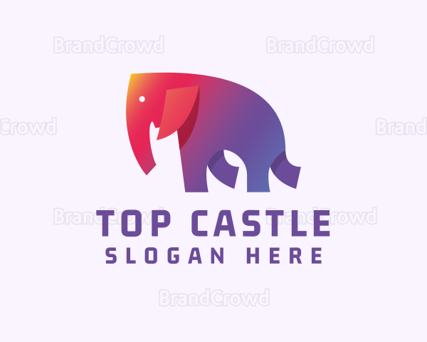 Gradient Elephant Animal Logo