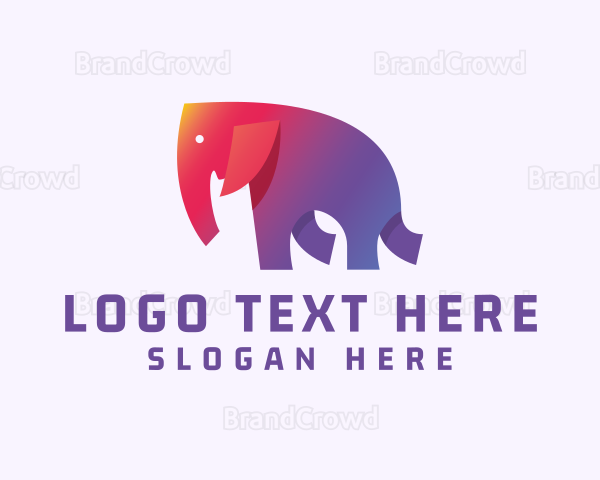 Gradient Elephant Animal Logo