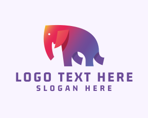 Wild - Gradient Elephant Animal logo design