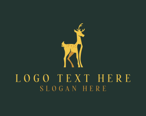 Gold - Deer Animal Wildlife logo design
