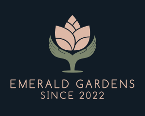 Flower Gardening Hand  logo design