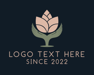 Salon - Flower Gardening Hand logo design