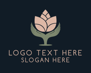 Flower Gardening Hand  Logo