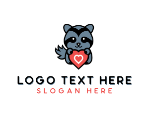 Pet Shop - Raccoon Heart Zoo logo design