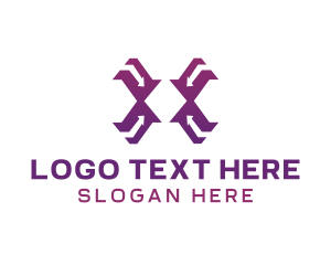 Cyberspace - Modern Violet X logo design