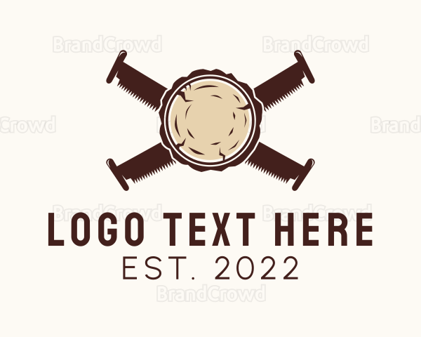 Lumber Jack Wood Saw Logo