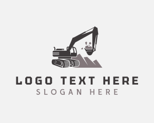 Heavy Equipment - Excavator Mountain Builder logo design