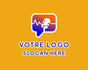 Vlogger - Microphone Chat Media logo design