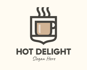 Hot Coffee Shield logo design