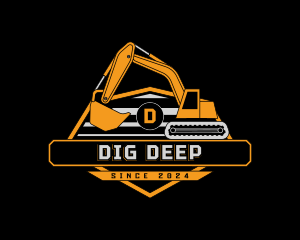 Excavator Industrial Digger logo design