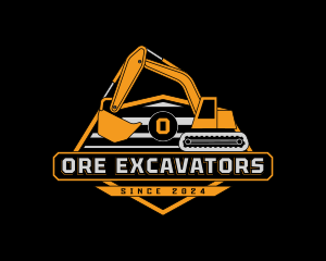 Excavator Industrial Digger logo design