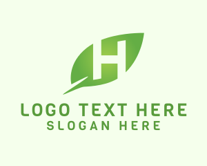 Massage - Leaf Letter H logo design