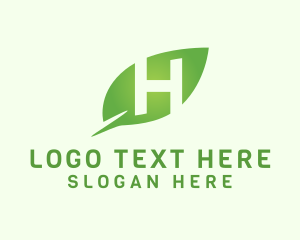 Eco Friendly - Leaf Letter H logo design