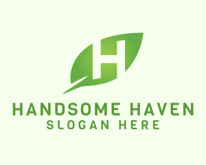 Leaf Letter H logo design