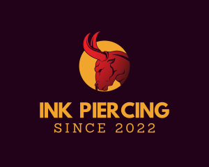 Piercing - Raging Bison Hunter logo design