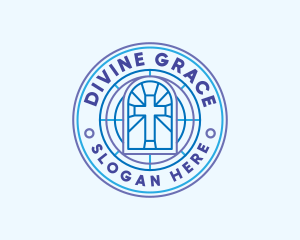 Priest - Christian Chapel Cross logo design