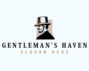 Gentleman Hat Beard logo design