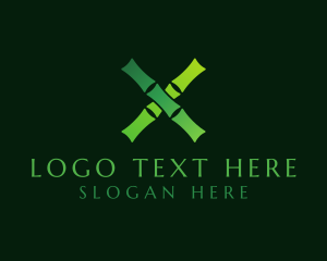 Japanese - Organic Bamboo Letter X logo design