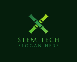 Stem - Organic Bamboo Letter X logo design