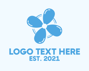 Rotation - Blue Bubble Fan logo design