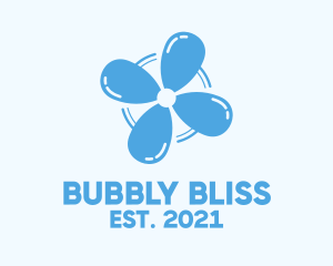 Blue Bubble Fan  logo design