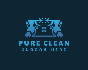 Sanitary House Spray Bottle logo design