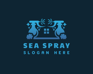 Sanitary House Spray Bottle logo design