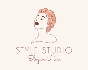 Curly Woman Hairstylist logo design