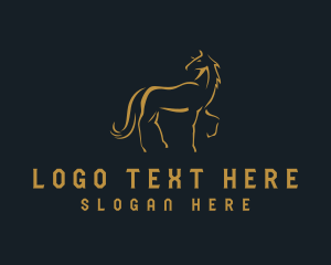 Equestrian - Stallion Horse Mane logo design