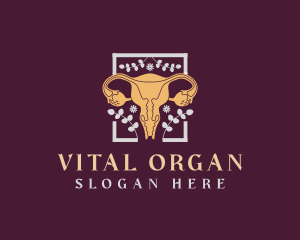 Floral Woman Uterus Organ logo design