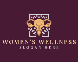 Gynecologist - Floral Woman Uterus Organ logo design