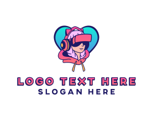 Arcade - Virtual Game Girl Avatar logo design