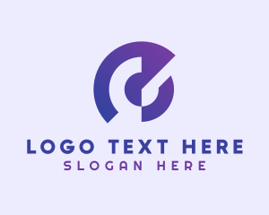 Round - Abstract Round Purple Letter C logo design