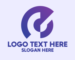 Business Solutions - Abstract Round Purple Letter C logo design