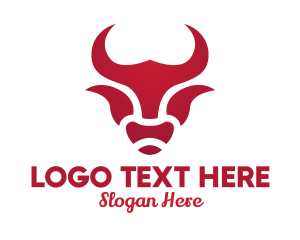 Oxen - Abstract Bull Head logo design