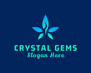 Crystal Cannabis Leaf logo design