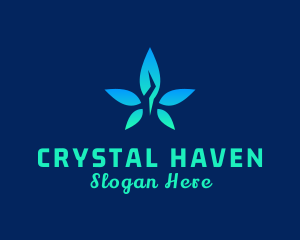 Crystal Cannabis Leaf logo design