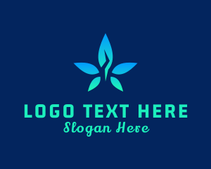Minimalist - Crystal Cannabis Leaf logo design