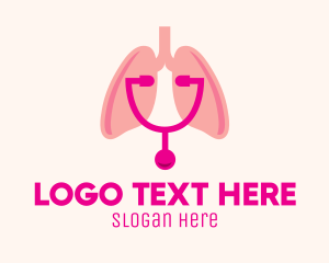 Lung Disease - Pink Lungs Check Up logo design