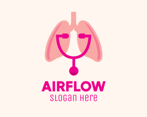Pink Lungs Check Up logo design