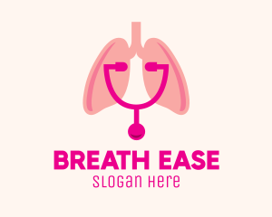 Respiratory - Pink Lungs Check Up logo design