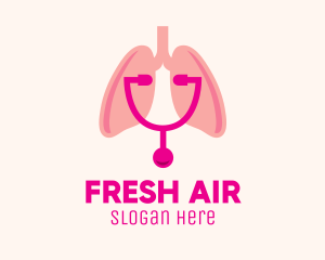Breath - Pink Lungs Check Up logo design