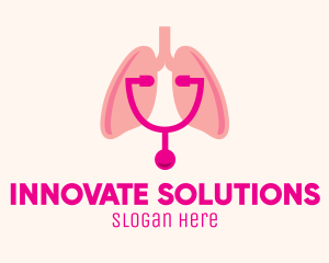 Respiratory System - Pink Lungs Check Up logo design